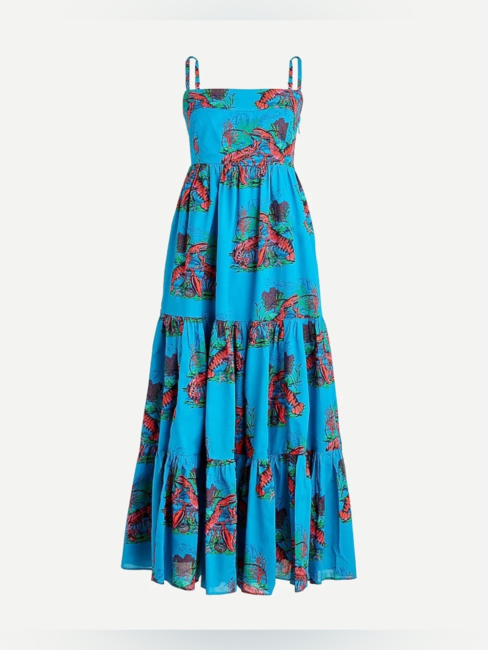 J Crew Lobster Tiered Maxi Dress